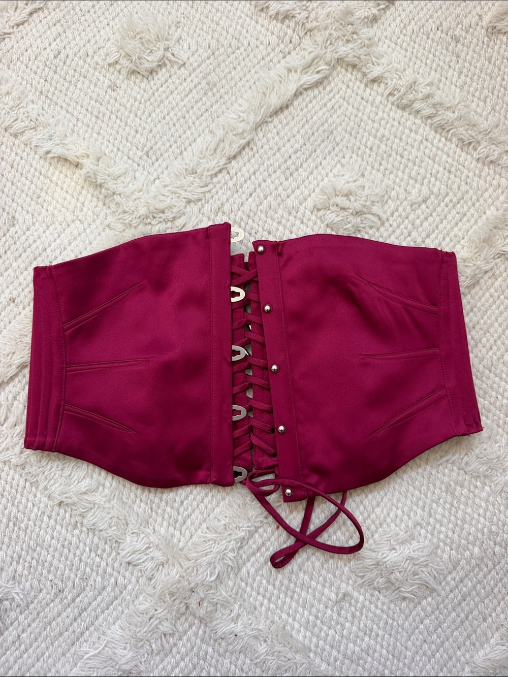 House Of CB Sabrine Wine Lace Trim Maxi Dress + Corset - Picture 9 of 11